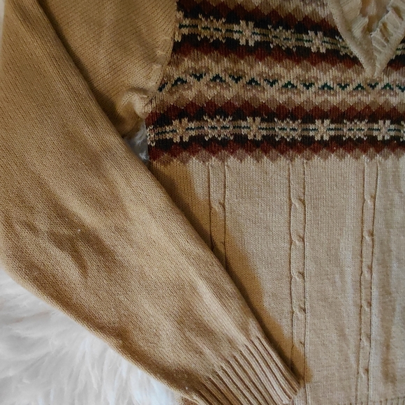 Kennington V-Neck Sweater Fair Isle Vintage - Picture 2 of 9